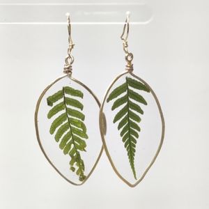 LARGE Oval Authentic Fern Earrings